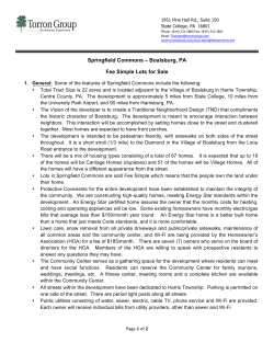 Springfield Commons &ndash; Boalsburg, PA Fee Simple Lots for Sale