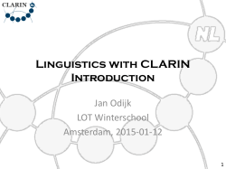 Store data and tools - clarin-nl