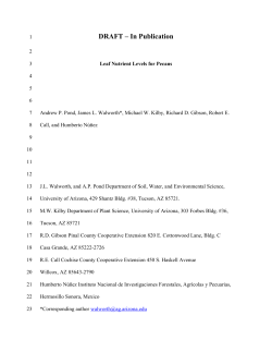 Preliminary Leaf Tissue analysis values for Pecan in Southern Arizona