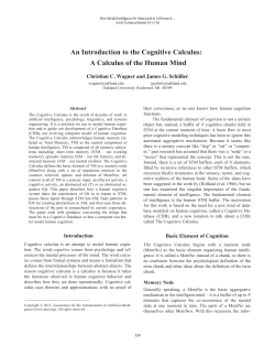 An Introduction to The Cognitive Calculus: A Calculus of the Human