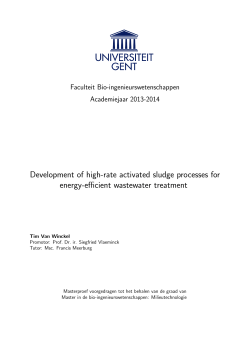 Development of high-rate activated sludge processes for energy