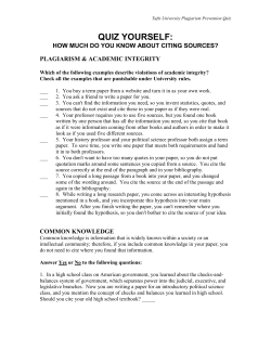 quiz yourself - Tufts Student Services