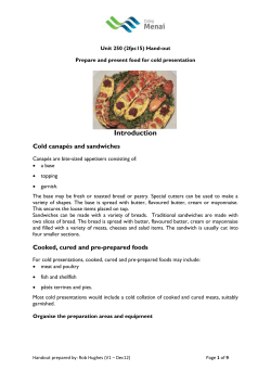 Prepare ingredients for canapés and sandwiches