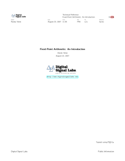 Fixed-Point Arithmetic: An Introduction