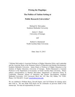 Pricing the Flagships: The Politics of Tuition Setting at Public