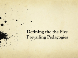 Defining the the Five Prevailing Pedagogies