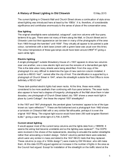 History of Street Lighting in Old Chiswick