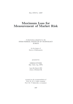 Maximum Loss for Measurement of Market Risk