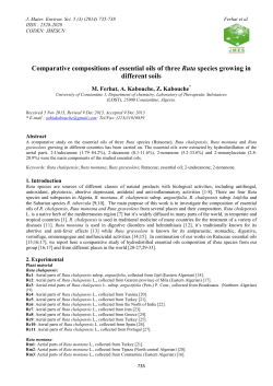 Comparative compositions of essential oils of three Ruta species