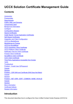 UCCX Solution Certificate Management Guide