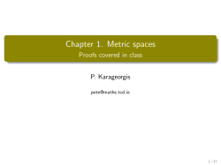 Chapter 1. Metric spaces - Proofs covered in class