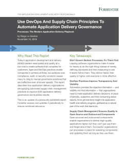 Use DevOps And Supply Chain Principles To Automate Application