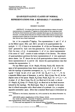 quasi-equivalence classes of normal representations for a