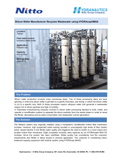 Silicon Wafer Manufacturer Recycles Wastewater