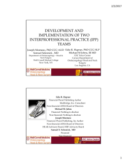 Development and Implementation of Two Interprofessional Practice