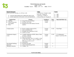 Desired Outcomes and Agenda Team