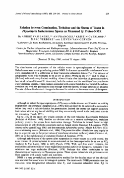 Relation between Germination, Trehalose and the Status of Water in