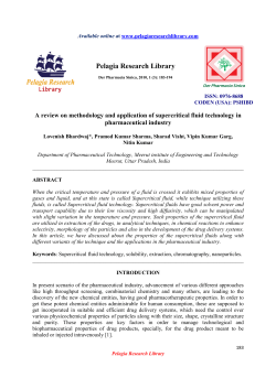 A review on methodology and application of supercritical fluid