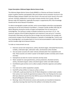 Project Description: Kitikmeot Region Marine Science Study. The