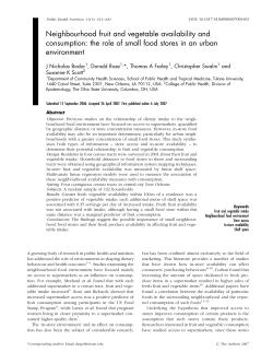 Neighbourhood fruit and vegetable availability and consumption: the