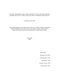 THE RELATIONSHIP OF MEALTIME COMMUNICATION AND ORAL