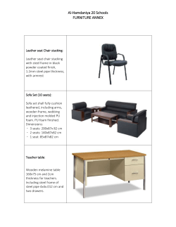 Annex - Specifications for Furniture