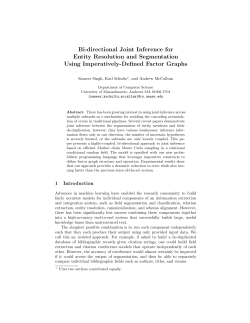 Bi-directional Joint Inference for Entity Resolution