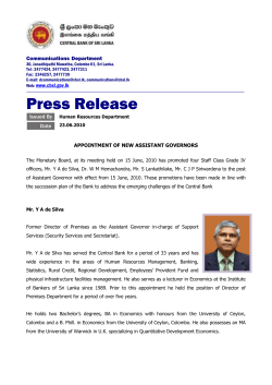 Appointment of new Assistant Governors