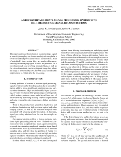 A STOCHASTIC MULTIRATE SIGNAL PROCESSING APPROACH