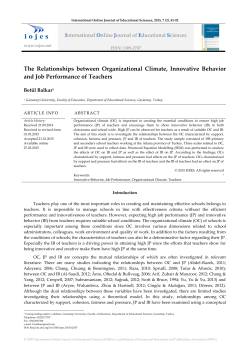 The Relationships between Organizational Climate, Innovative