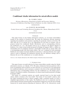 Conditional Akaike information for mixed