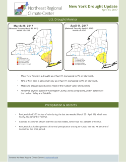 New York Drought Update - Northeast Regional Climate Center