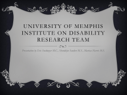 University of Memphis institute on disability research team