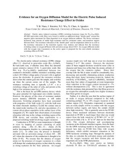 Evidence for an Oxygen Diffusion Model for the Electric Pulse