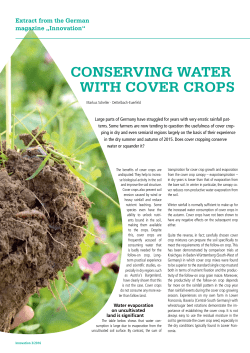 CONSERVING WATER WITH COVER CROPS