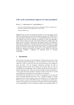 Life cycle assessment aspects of reuse products