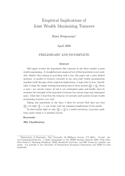 Empirical Implications of Joint Wealth Maximizing