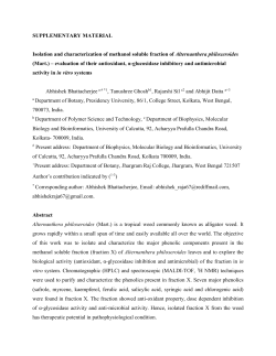 SUPPLEMENTARY MATERIAL Isolation and characterization of