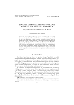 towards a spectral theory of graphs based on the signless laplacian, i