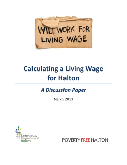 Calculating a Living Wage in Halton