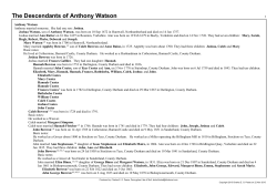The Descendants of Anthony Watson