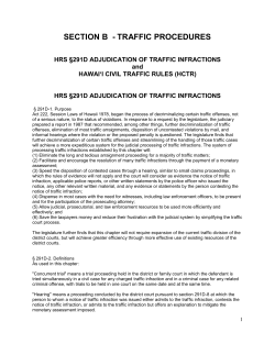 SECTION B - TRAFFIC PROCEDURES