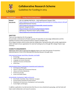SPF 02 FUNDING PROTOCOL &ndash; FASS Staff RESEARCH SUPPORT