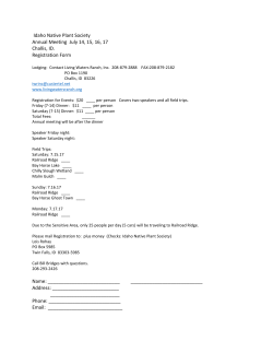 2017 Registration Form - Idaho Native Plant Society