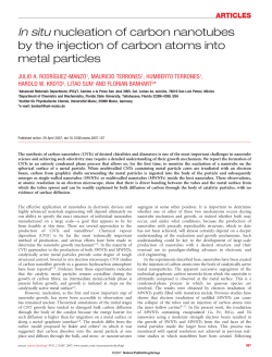 In situ nucleation of carbon nanotubes by the injection of