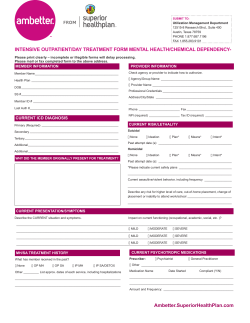 Intensive Outpatient/Day Treatment Form for Mental Health
