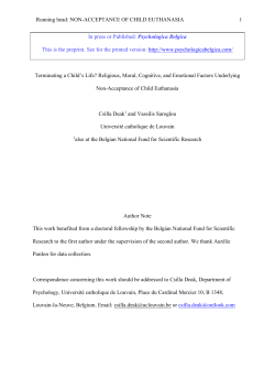 Terminating a child`s life? Religious, moral, cognitive, and emotional