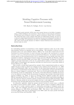 Modeling Cognitive Processes with Neural Reinforcement