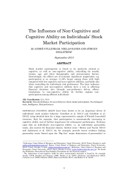 The Influence of Non-Cognitive and Cognitive Ability on Individuals