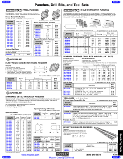 Punches, Drill Bits, and Tool Sets